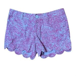 Lilly Pulitzer The Buttercup Short Patterned Scalloped Shorts Size 6
